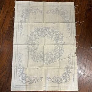 Vintage American Thread Company Stamped Cotton Burlap Rug Tufting #653 Sz. 24x36